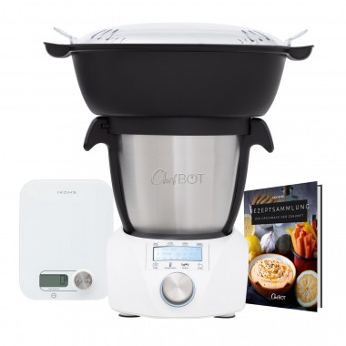 Comprar Pack Waage + CHEFBOT COMPACT STEAMPRO (mit Dampfkocher)+ Rezeptbuch + Intelligente Küchenmachiene