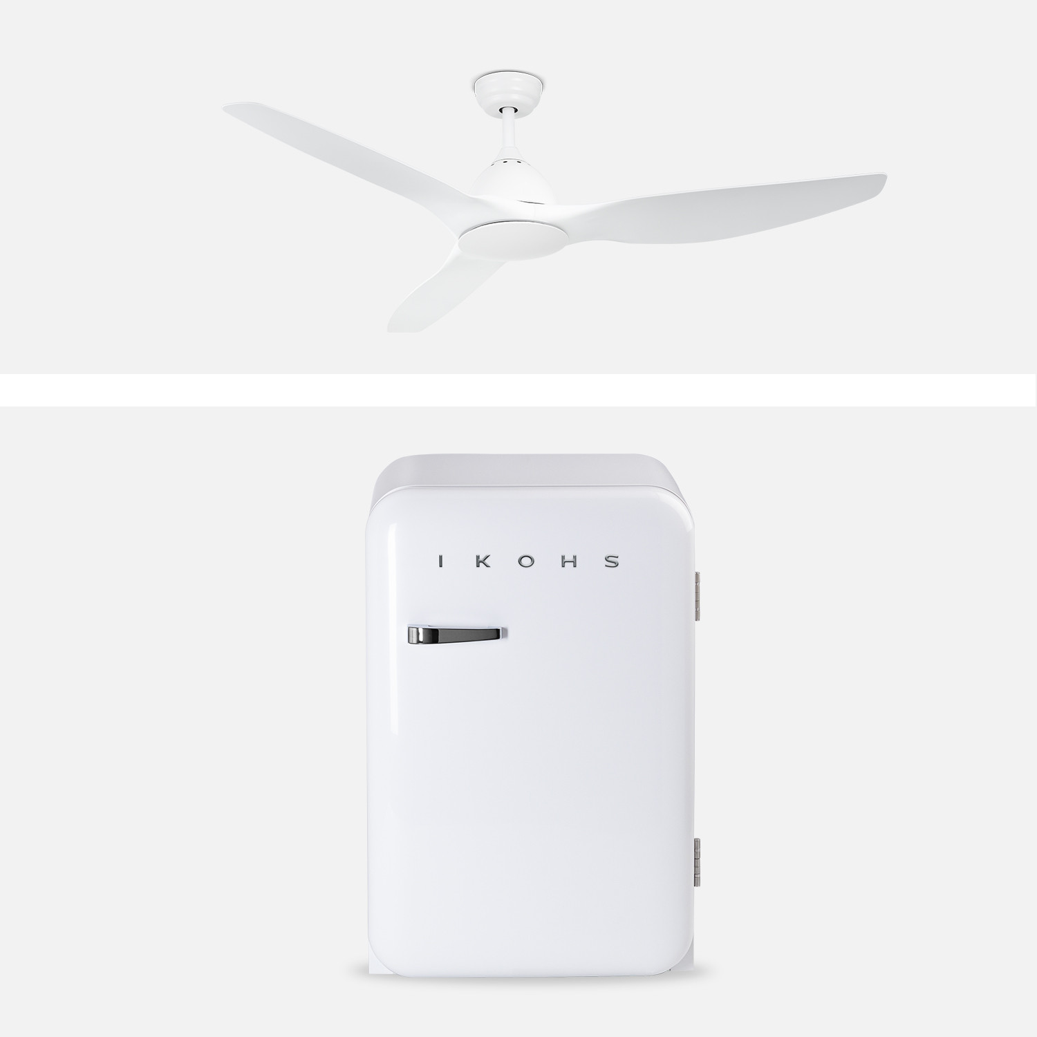 Pack - Kühlschrank RETRO FRIDGE 85,3 + Ultraleiser Deckenventilator