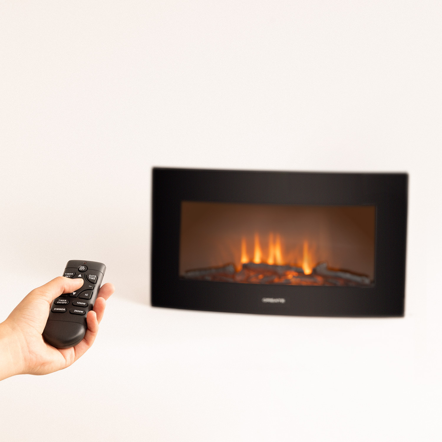 ELECTRIC FIRE L - Elektrischer Kamin 35 '' gebogener Bildschirm