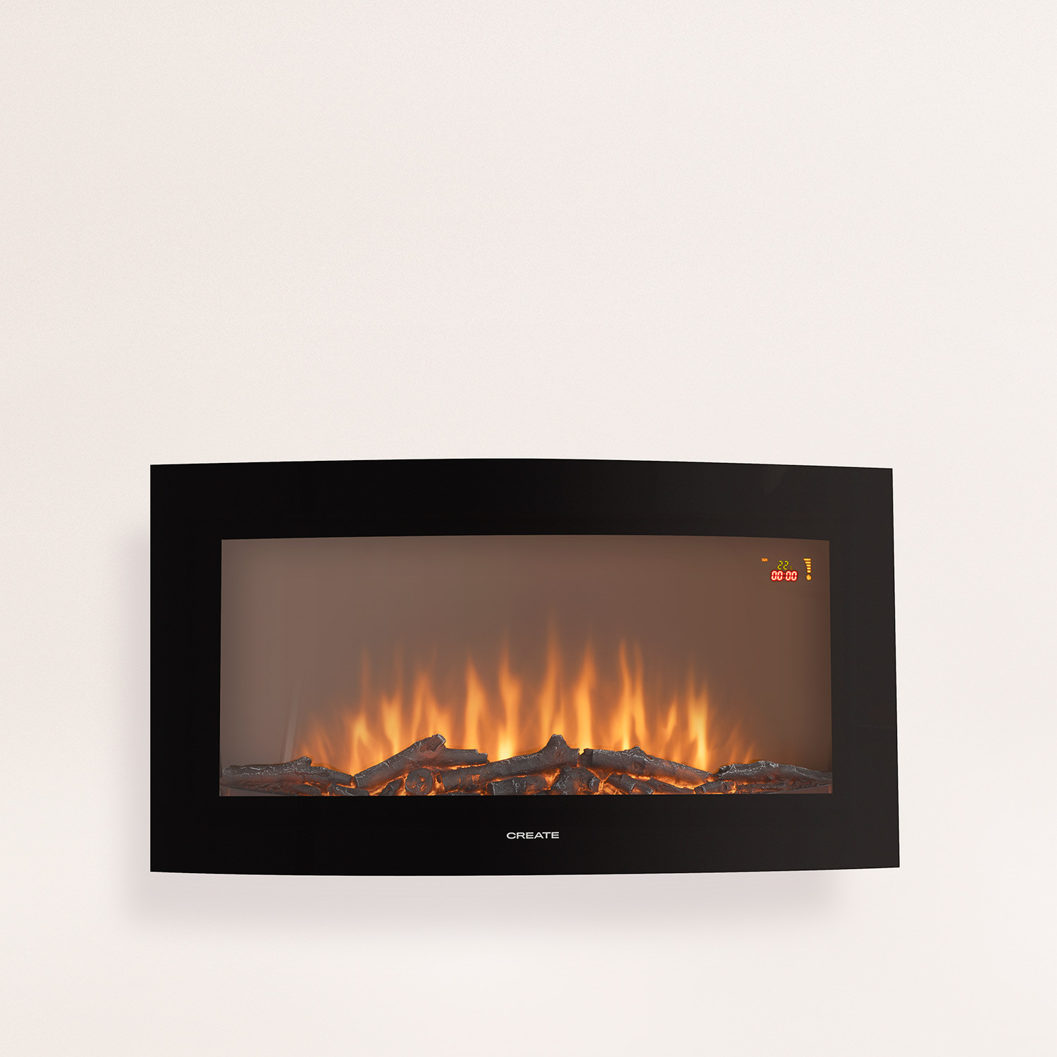 ELECTRIC FIRE L - Elektrischer Kamin 35 '' gebogener Bildschirm