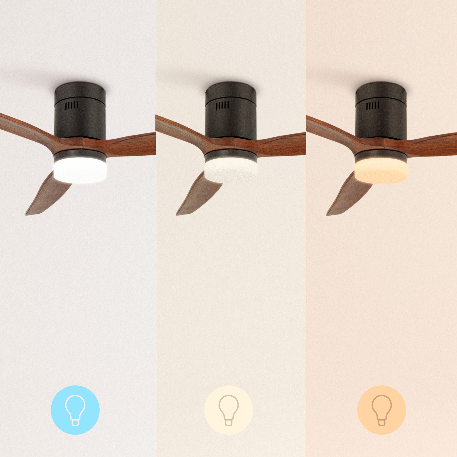LIGHTCALM BLACK - Deckenventilators 40W DC mit Licht - Create Ikohs