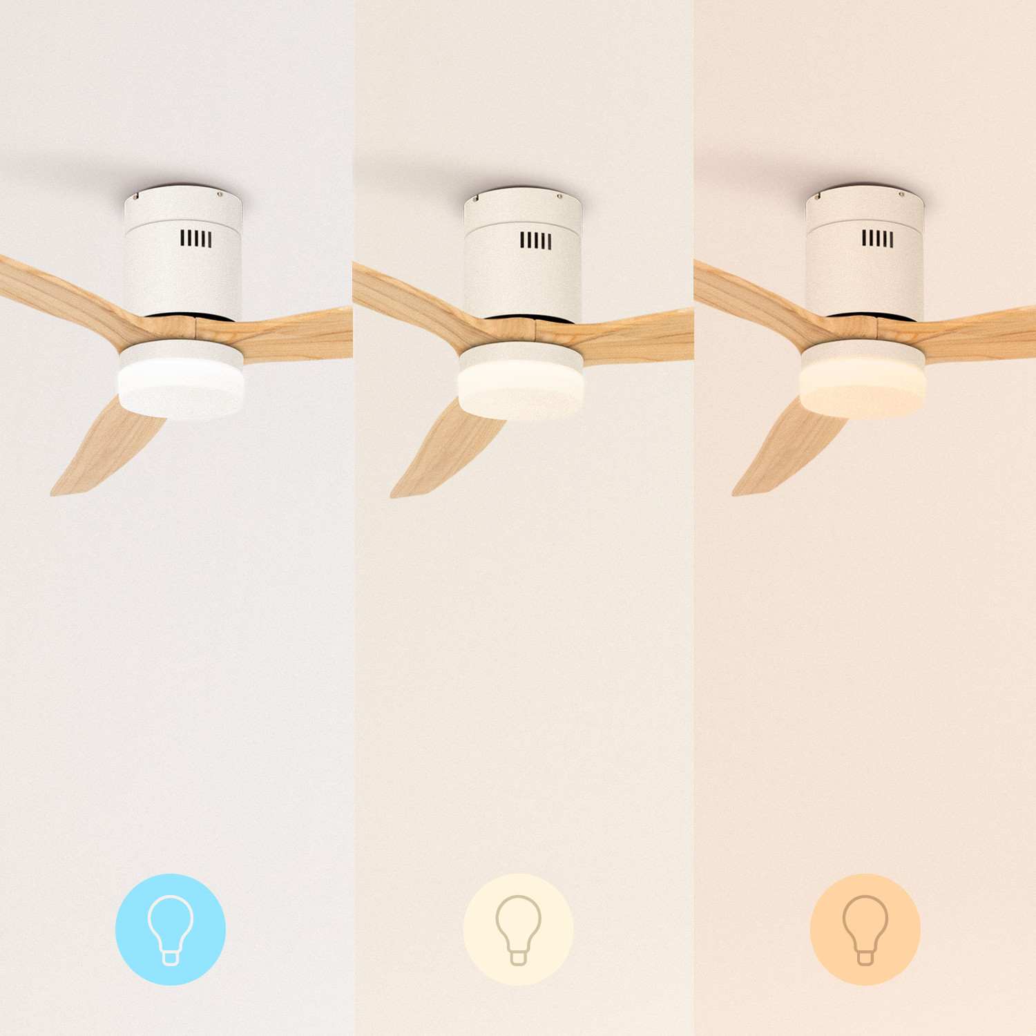 LIGHTCALM WHITE - Deckenventilators 40W DC mit Licht - Create Ikohs