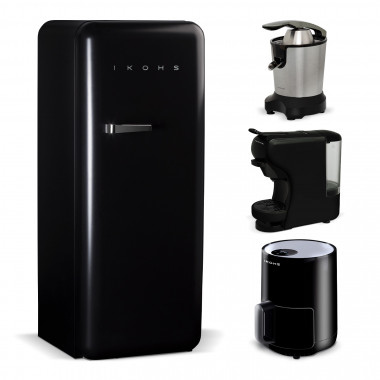 Comprar Pack - RETRO FRIDGE 150 NEGRO MATE frigorífico + ZUMIK exprimidor eléctrico + IKOFRY freidora sin aceite + POTTS cafetera multic