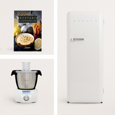 Comprar Pack - CHEFBOT COMPACT Robot de cocina con recetario + RETRO FRIDGE 150 WHITE Frigorífico  