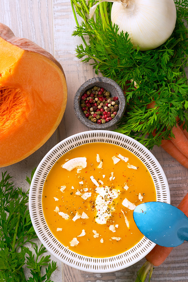 CREMA DE CALABAZA, ZANAHORIA Y COCO | Recetas Chefbot | IKOHS