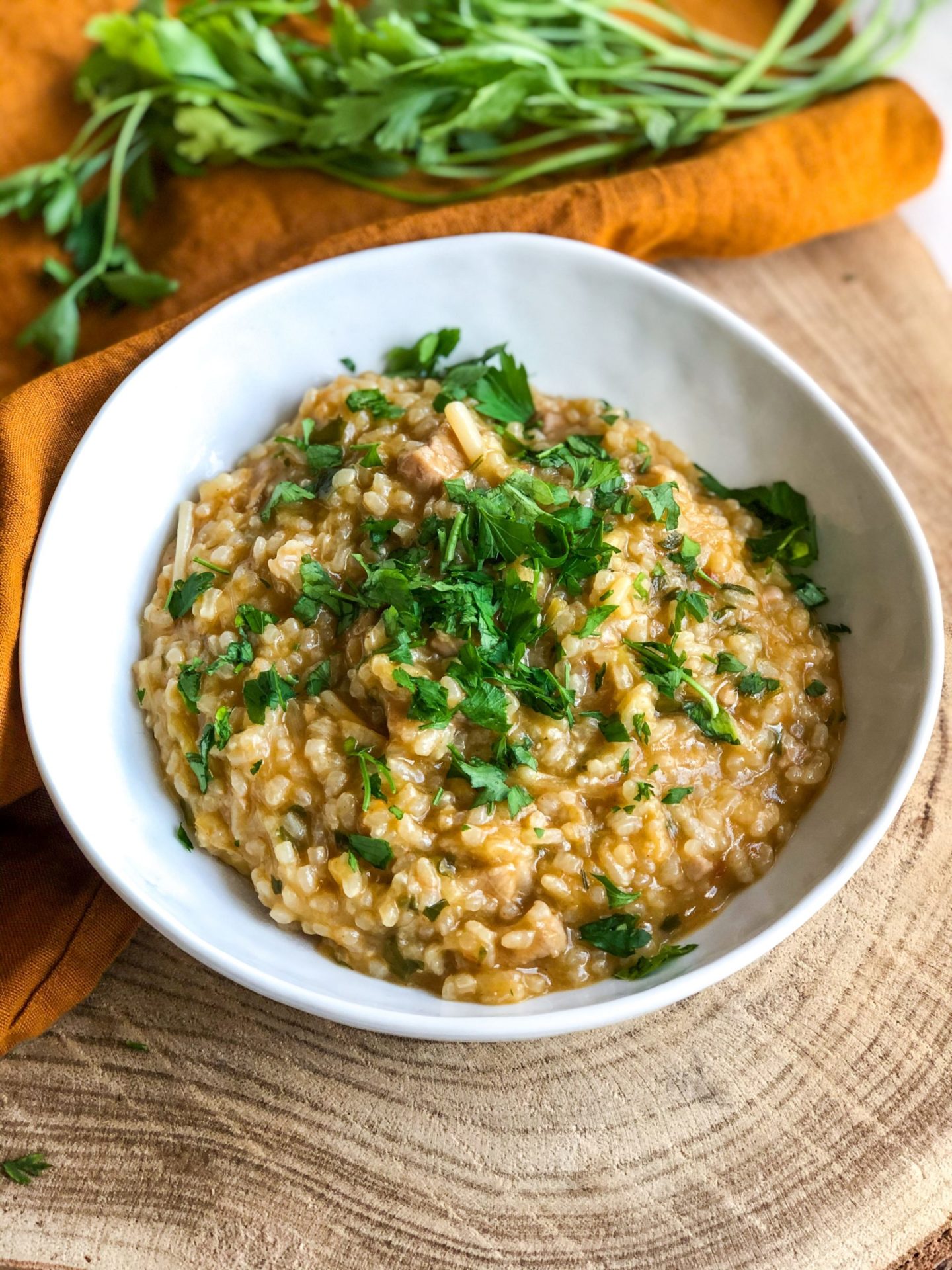 Arroz meloso de ajos tiernos y secreto ibérico | Create Recipes