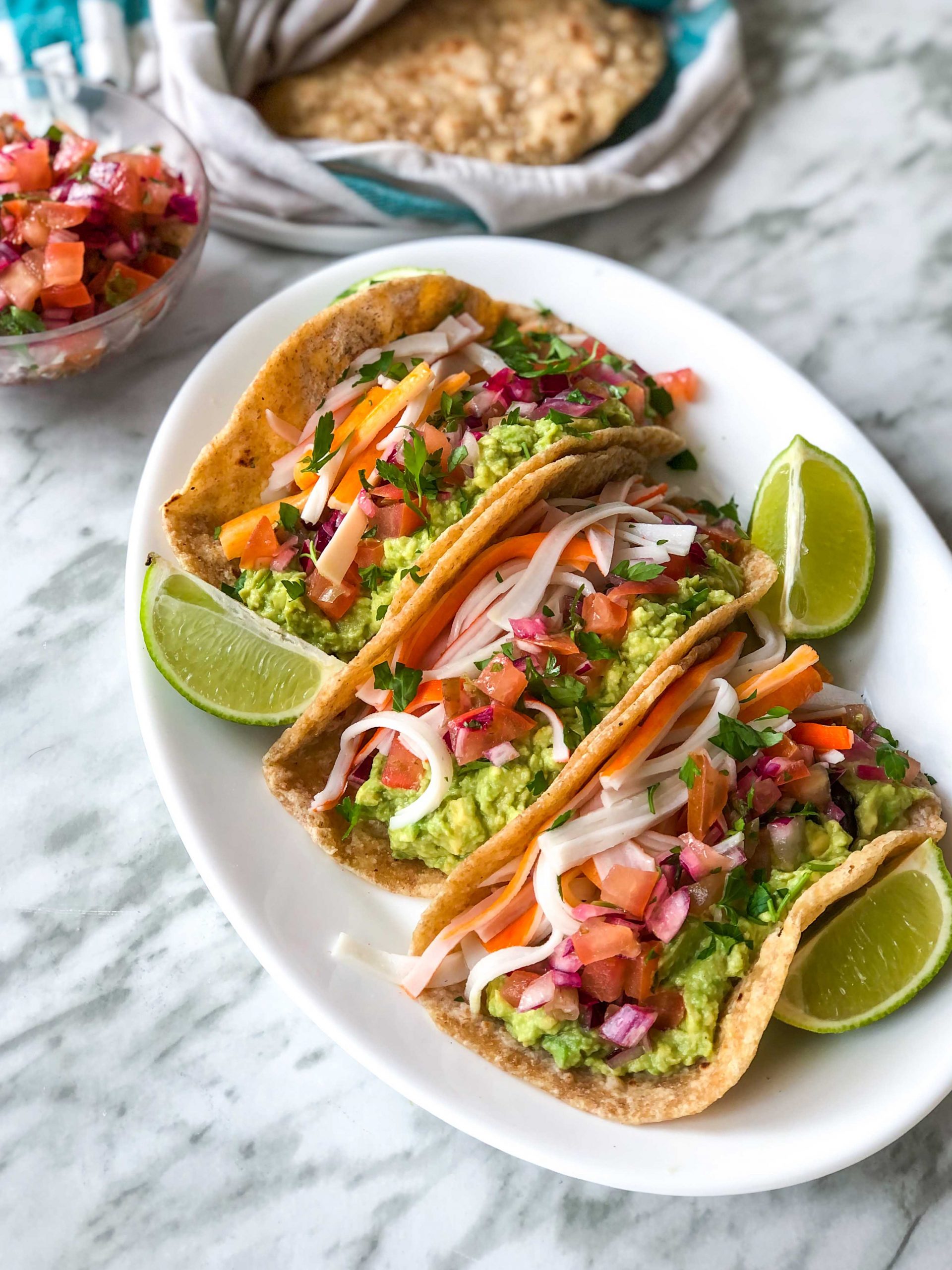 Tacos integrales con aguacate, «Krissia» y pico de gallo Create