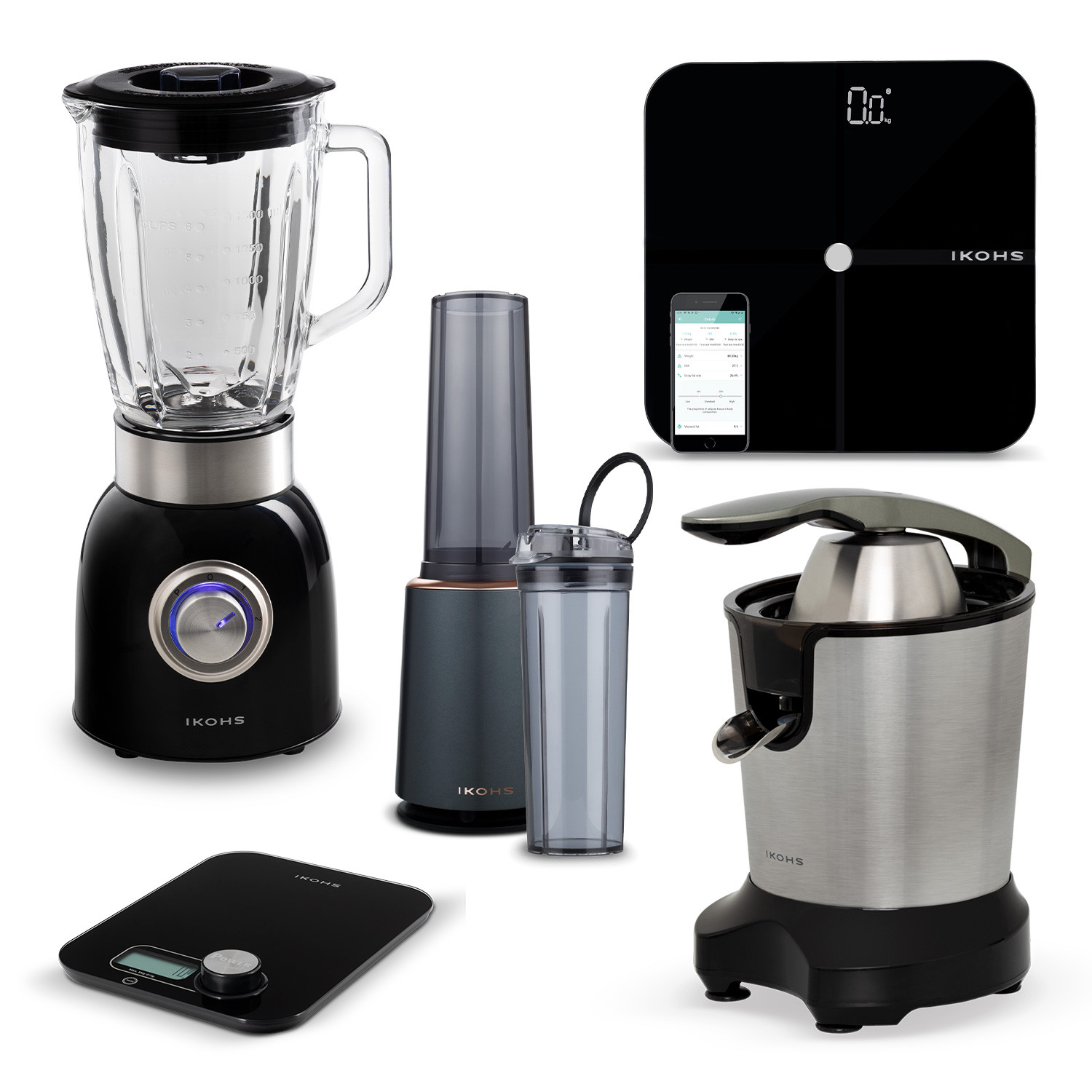 Pack Blender KRUM + Blender portatif SLIM avec verre supplémentaire