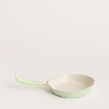 IKOHS Pan liberi di PDFE e PFOA Padella in alluminio per tutti i tipi di cucina inclusa induzione rivestimento antiaderente manico in bachelite verde, 20/_ cm design retr/ò