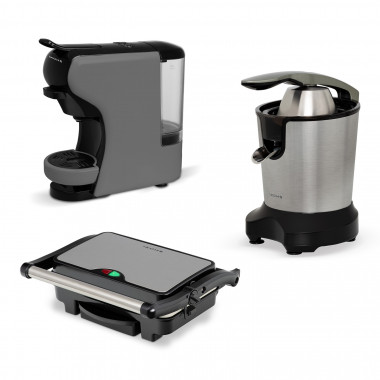 Buy Pack - STONE GRILL 1500 Sandwich Maker + POTTS Multi-capsule Coffee Machine Grey+ ZUMIK Electric Juicer